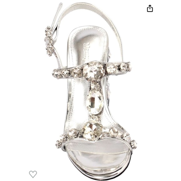 Meuey Lyot Chunky Heel Rhinestone Sandals Open Toe Shoes Size 40 or 9.5 US NIB - Picture 5 of 10